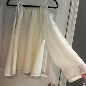 Ivory cold shoulder blouse